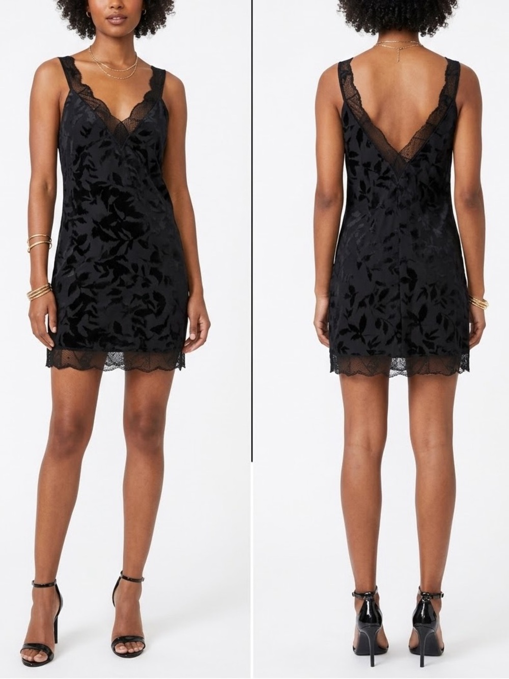NWT Zadig & Voltaire Renelle Silk Jacquard Strass Lace Slip Dress Sz L